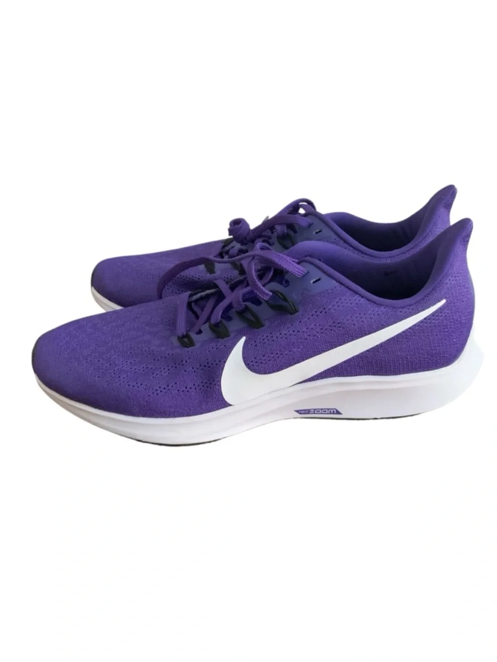 Nike Air Zoom Pegasus 36 Purple White Mesh Low Top Running Sneakers SZ 12 - Picture 1 of 7